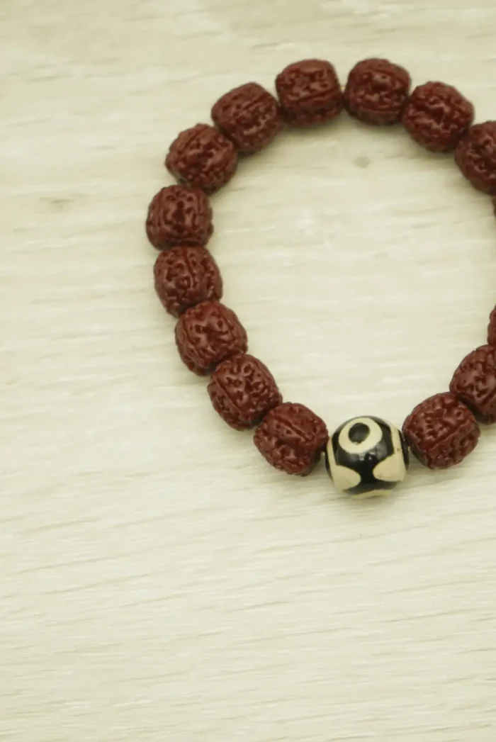 Dzi Bead Close-Up｜Vajra Bodhi Encircling Tibetan Relic