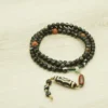 Sacred Tibetan Dzi & Zhanguo Bracelet Overhead｜8.4mm Holy Beads + 40mm Dzi Pendant + 21mm Zhanguo Protection