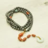 Trinity Blessing Mala Main View｜7.3mm Hetian Jade + 14.9mm Nanhong + 22.3mm Jadeite