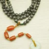 Trinity Mala Material Close-Up｜Hetian Jade Grain & Nanhong Luster