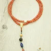 Tibetan Gemstone Foldable Mala｜Beeswax Counter Beads & Dzi Pendant｜Double-layer Wearing Style