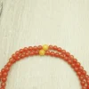 Double-Layer Mala Structure｜Cherry Red Beads with Beeswax Spacers｜Tibetan Buddhist Counting Tool Close-Up