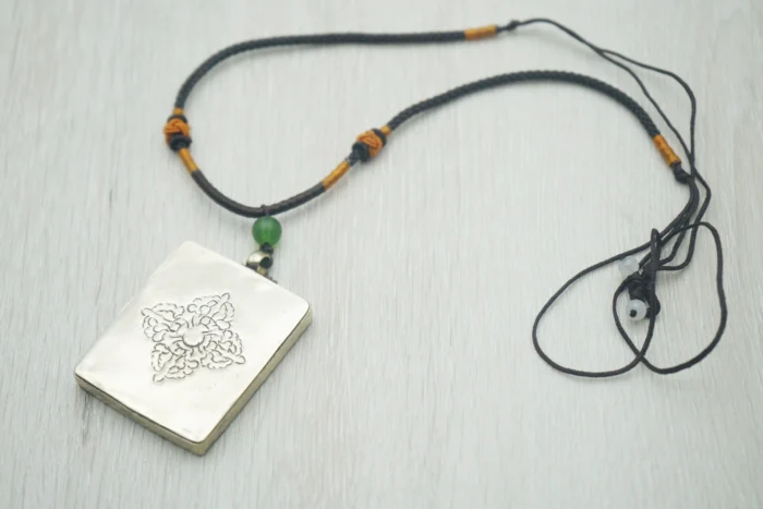 Yamantaka Thangka Back View - Dorje Cross Pattern｜Silver-Copper Frame