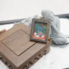 Acala Thangka in Zen Garden｜Silver Mantra Frame with Mini Buddha｜Black-Yellow Sacred Knot