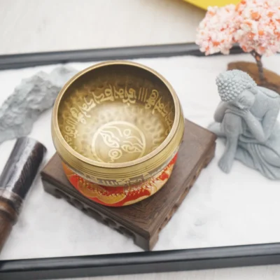 9cm Eye of Awakened Singing Bowl - Om Mani Padme Hum Engraving｜Tibetan Zen Setting