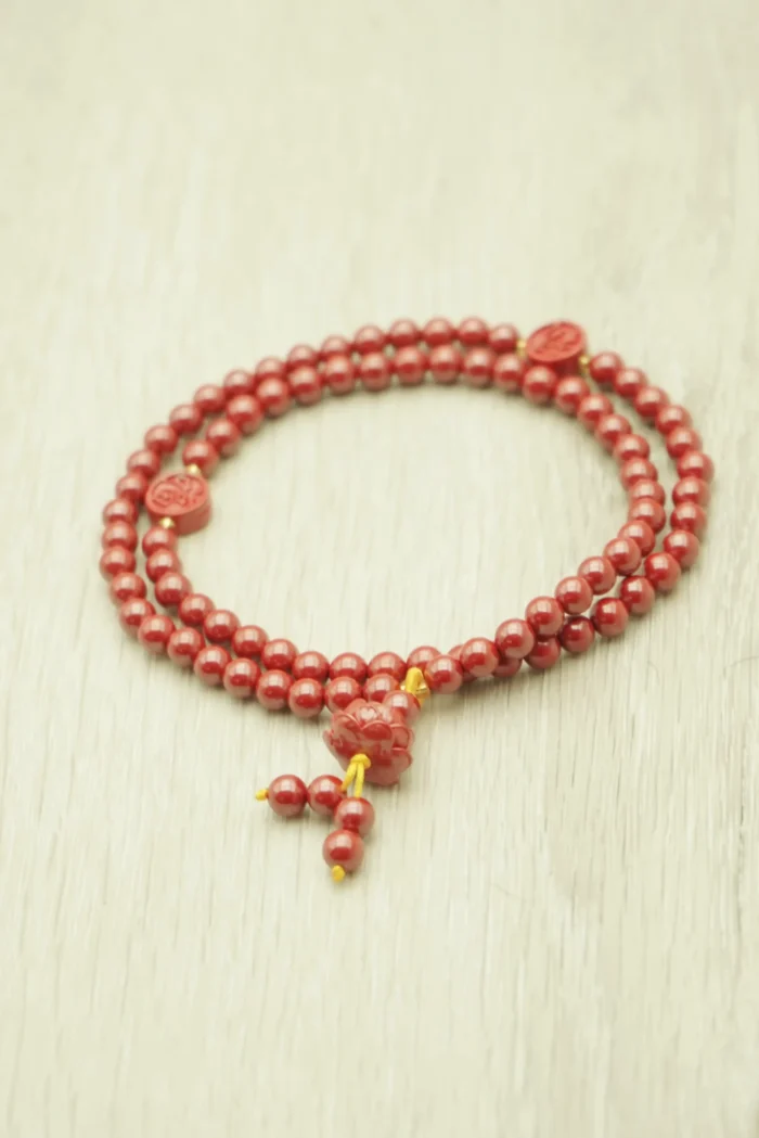 Red Fortune Cinnabar Mala Necklace - 图片 3